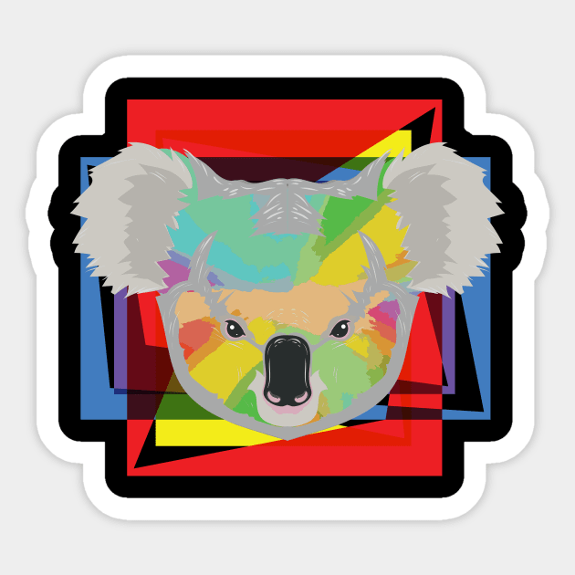 Retro Abstract Koala Colorful Rainbow Pixel Cute Koalas Gift Sticker by ScottsRed